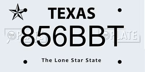 856BBT Texas License Plate