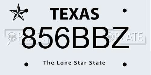 856BBZ Texas License Plate