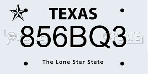 856BQ3 Texas License Plate