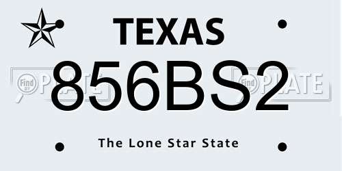 856BS2 Texas License Plate