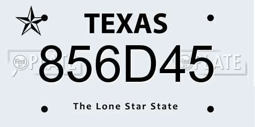 856D45 Texas License Plate