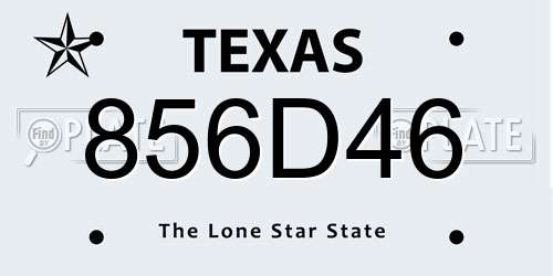 856D46 Texas License Plate