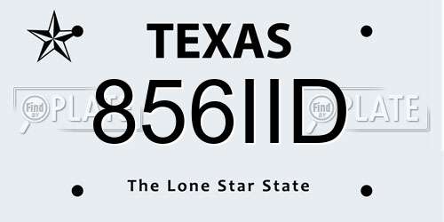 856IID Texas License Plate