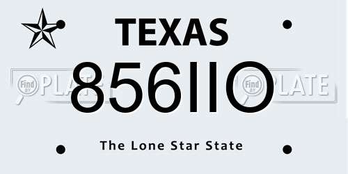 856IIO Texas License Plate