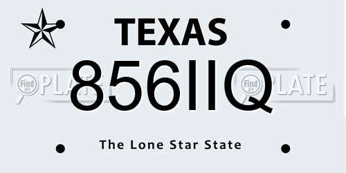 856IIQ Texas License Plate
