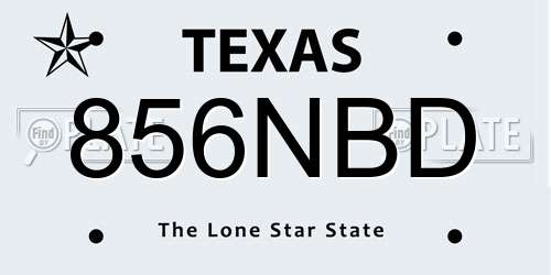 856NBD Texas License Plate