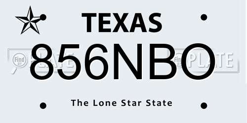 856NBO Texas License Plate