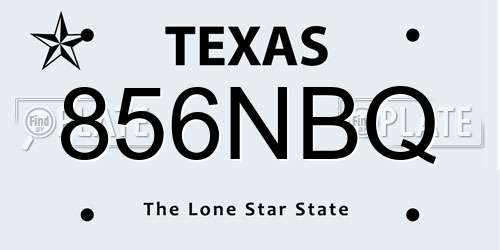 856NBQ Texas License Plate