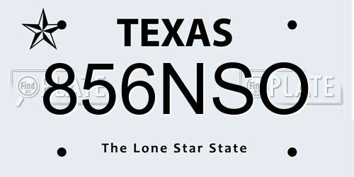 856NSO Texas License Plate