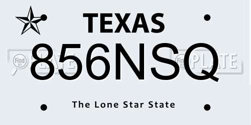 856NSQ Texas License Plate