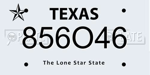 856O46 Texas License Plate