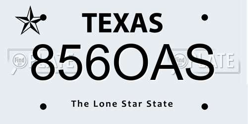 856OAS Texas License Plate