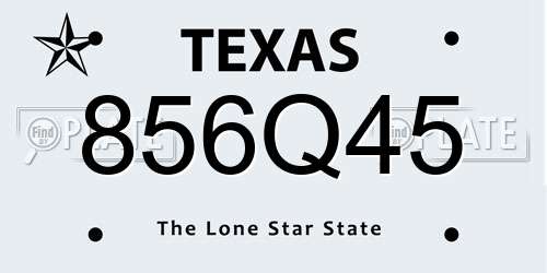 856Q45 Texas License Plate