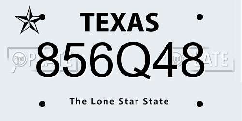856Q48 Texas License Plate
