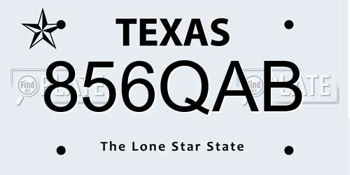 856QAB Texas License Plate