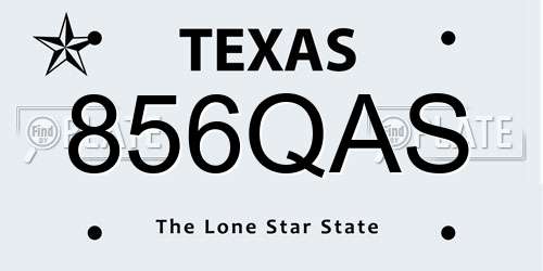 856QAS Texas License Plate