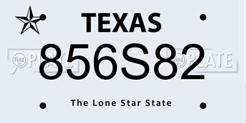 856S82 Texas License Plate