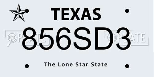 856SD3 Texas License Plate