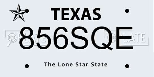 856SQE Texas License Plate