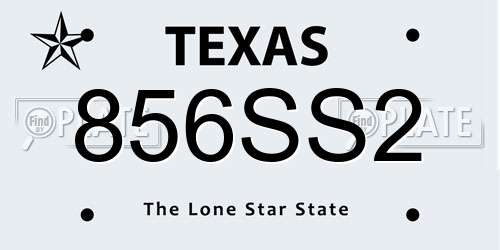 856SS2 Texas License Plate