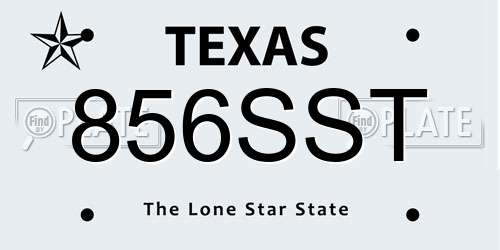 856SST Texas License Plate