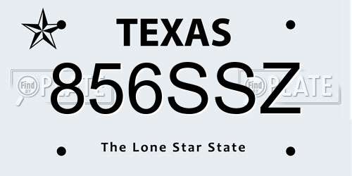856SSZ Texas License Plate