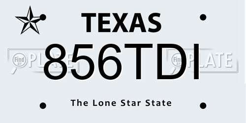 856TDI Texas License Plate