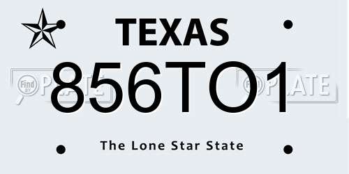 856TO1 Texas License Plate