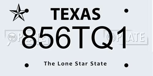 856TQ1 Texas License Plate