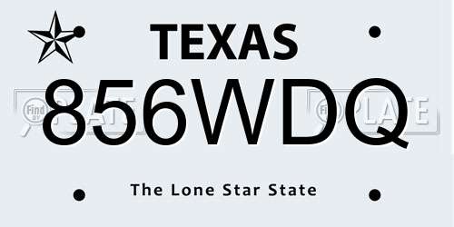 856WDQ Texas License Plate