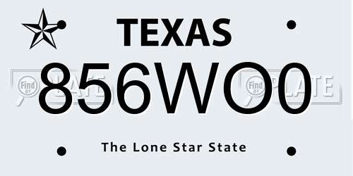 856WO0 Texas License Plate