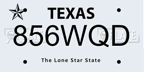 856WQD Texas License Plate