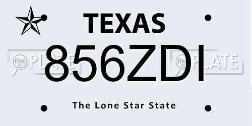 856ZDI Texas License Plate