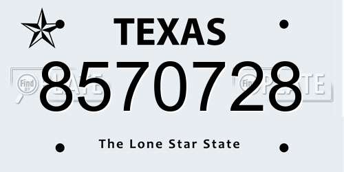 8570728 Texas License Plate