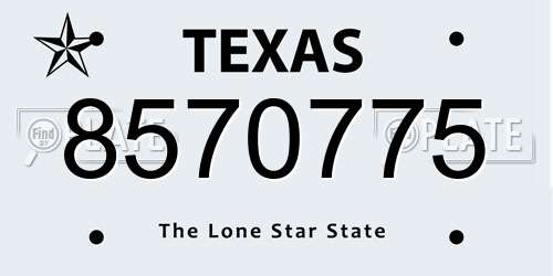 8570775 Texas License Plate
