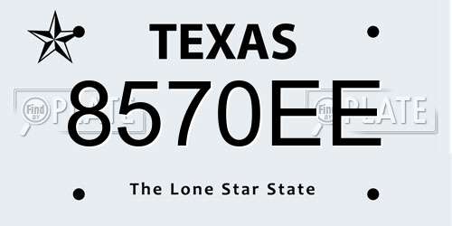 8570EE Texas License Plate