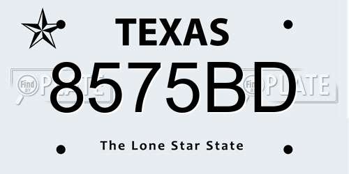 8575BD Texas License Plate