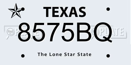 8575BQ Texas License Plate