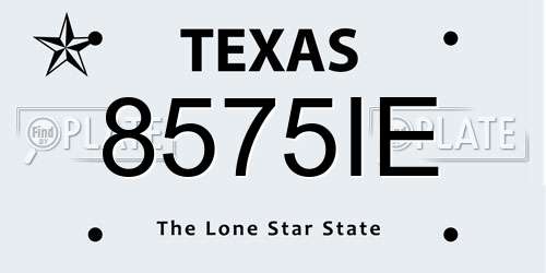 8575IE Texas License Plate