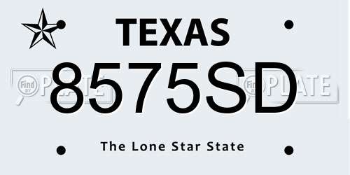 8575SD Texas License Plate