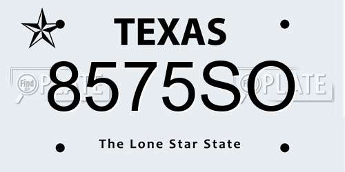 8575SO Texas License Plate