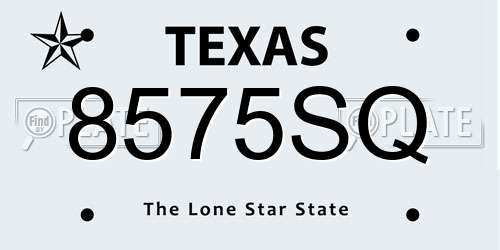 8575SQ Texas License Plate