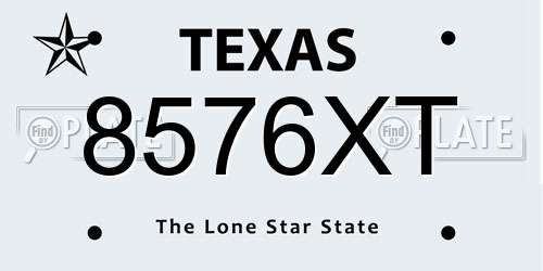8576XT Texas License Plate