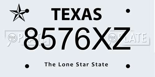 8576XZ Texas License Plate