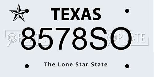 8578SO Texas License Plate