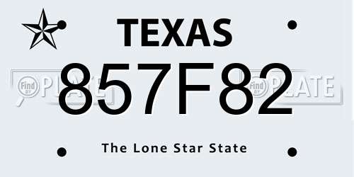 857F82 Texas License Plate