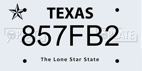 857FB2 Texas License Plate