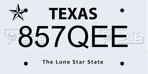 857QEE Texas License Plate