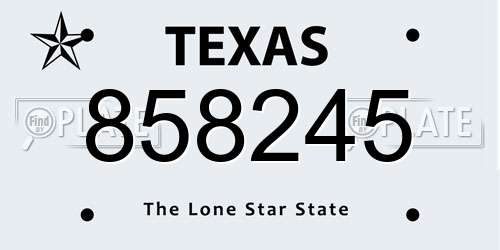 858245 Texas License Plate