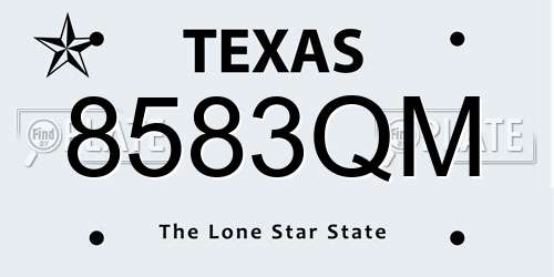 8583QM Texas License Plate